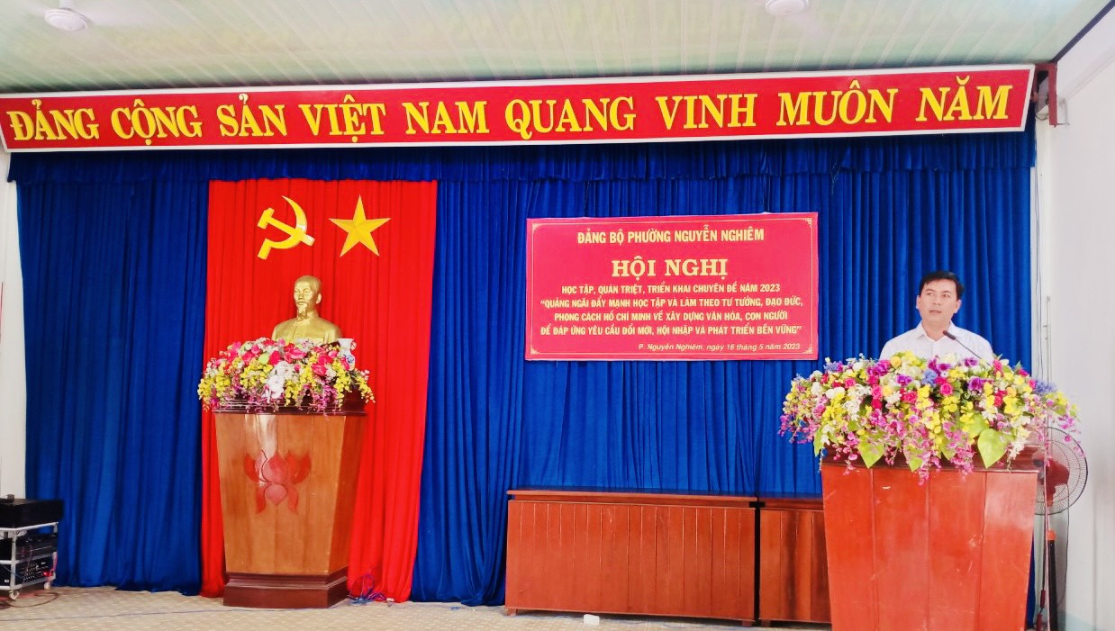 Đảng ủy Phường Nguyễn Nghiêm tổ chức Hội nghị học tập, quán triệt chuyên đề năm 2023